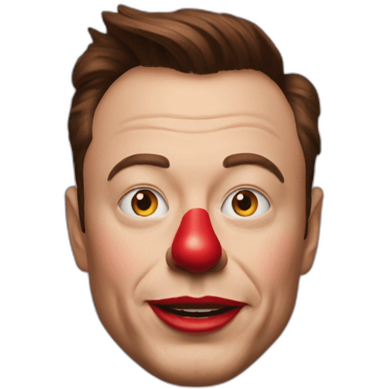 Elon Musk clown makeup emoji