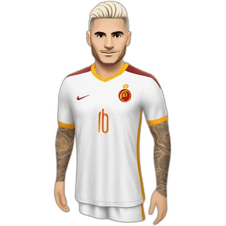 Mauro icardi avec les cheveux blanc avec le maillot de galatasaray emoji