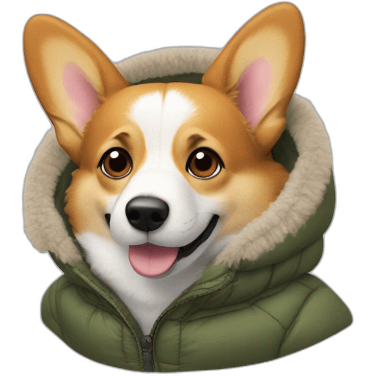 Corgi in down jacket  emoji