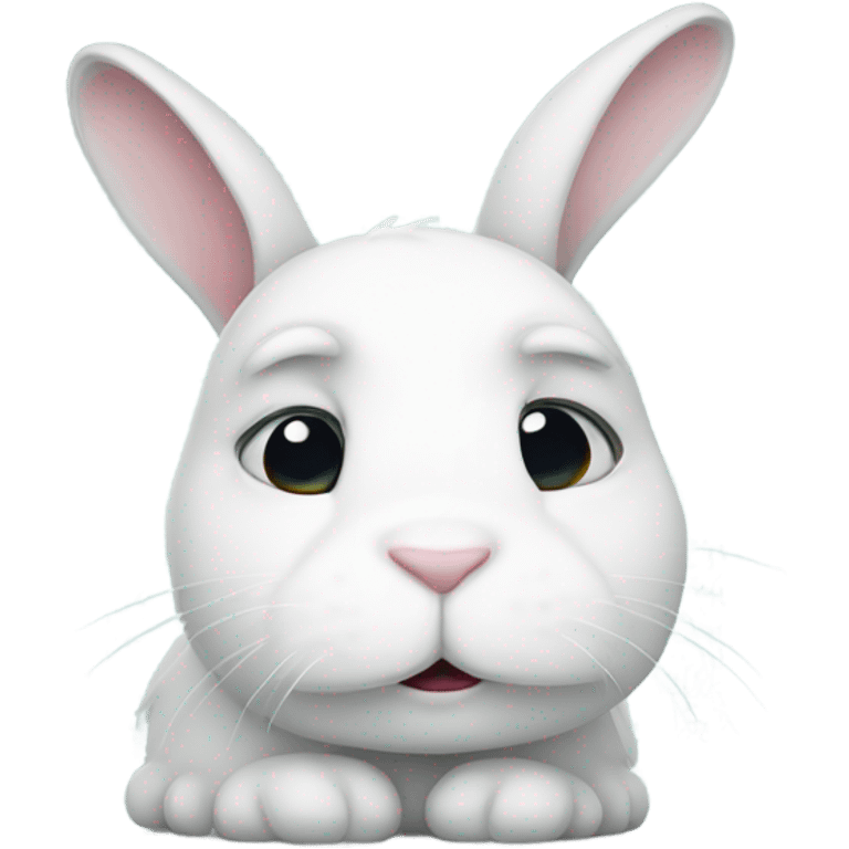 Sad white bunny emoji