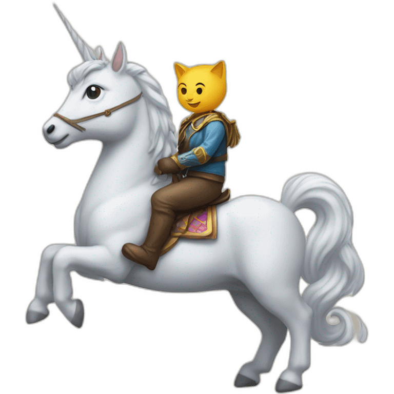 Un Chat sur une licorne emoji