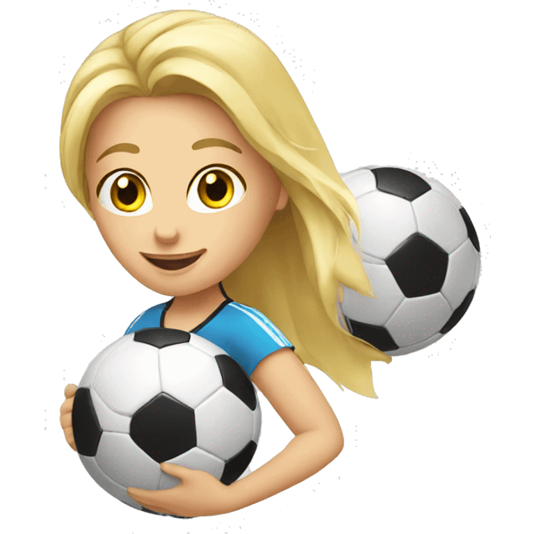 blond woman doing soccer tricks emoji