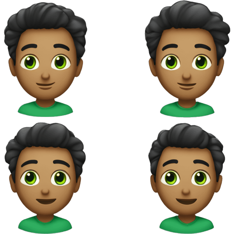 chico de cabello negro ojos verdes y una venda en el ojo izquierdo  emoji