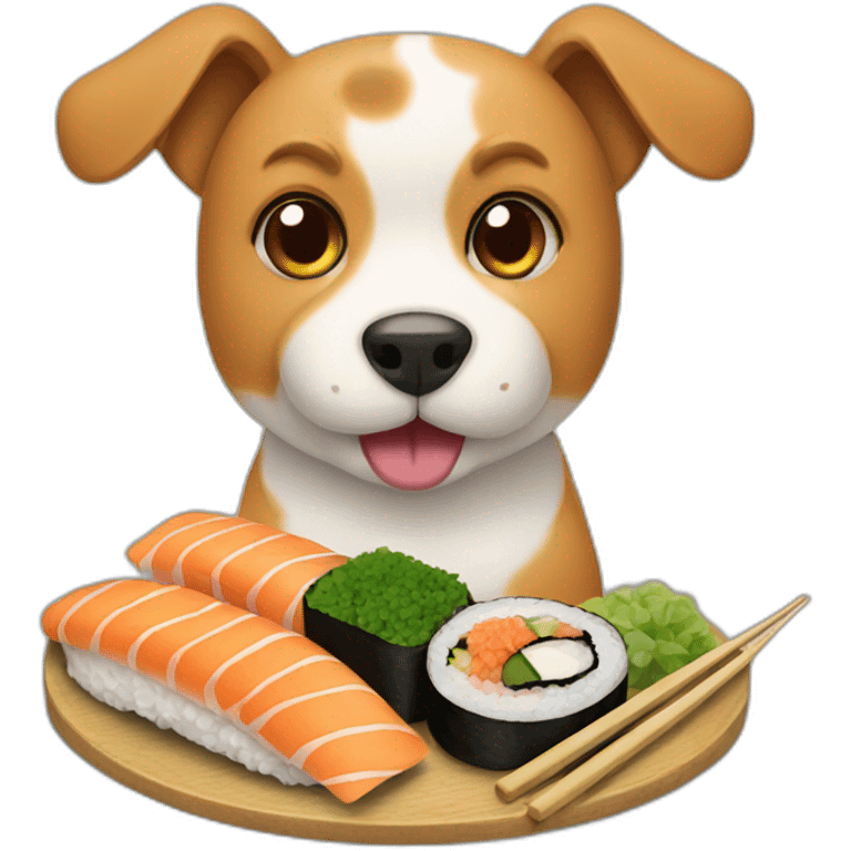 cartoon dog in sushi emoji