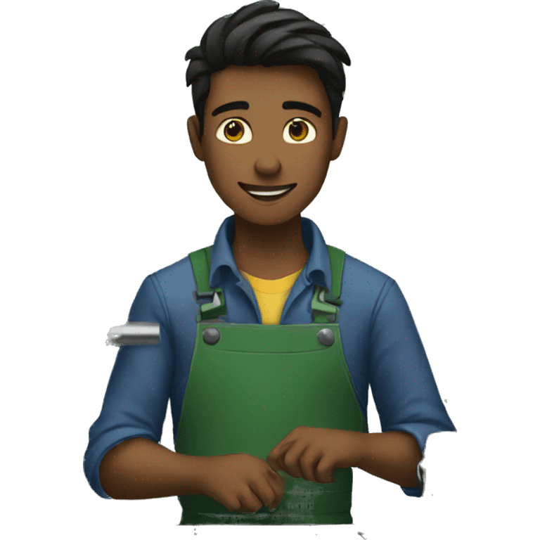 young man working in lathe emoji