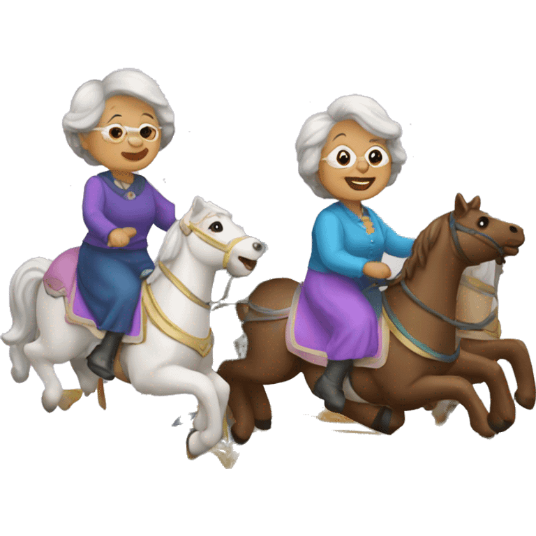 grannies on the carousel emoji