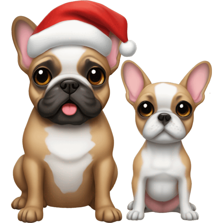 Fawn Frenchie and Santa Claus  emoji