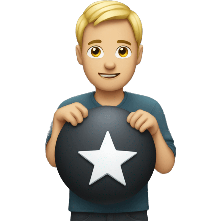 man holding a star emoji