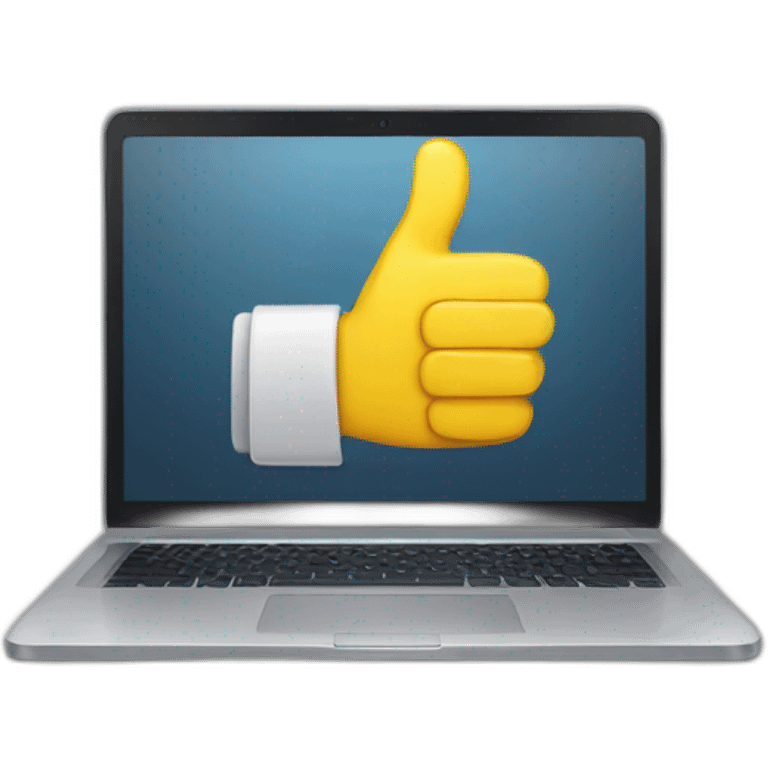 laptop thumbs up emoji