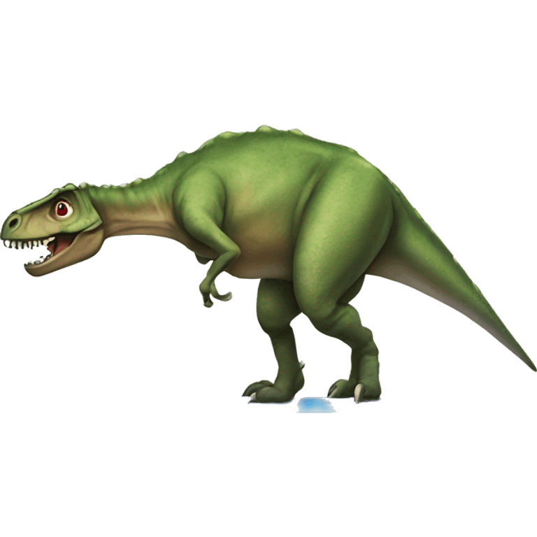 Dinosaur with a tablesurf emoji