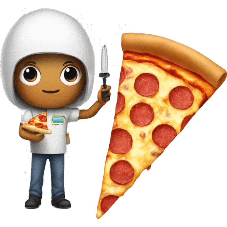 ET holdin pen and a pizza emoji