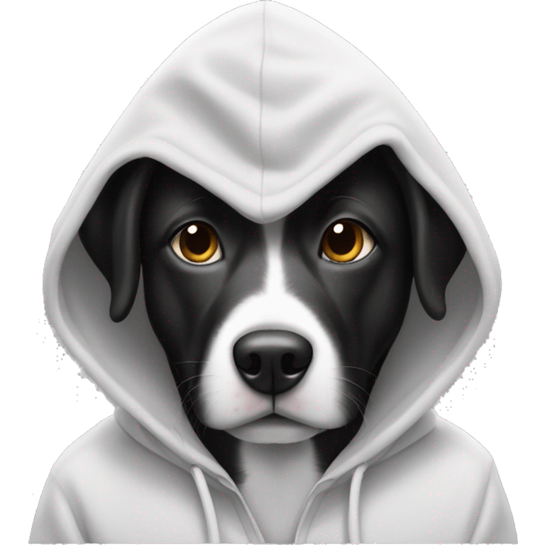 Black and white dog with a hoodie  emoji