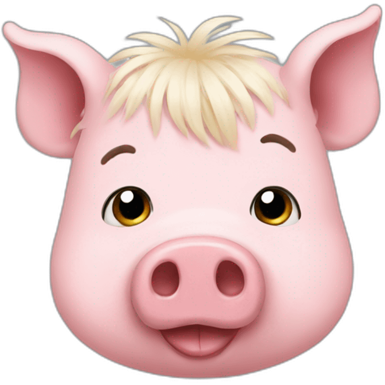 Pig with hair emoji