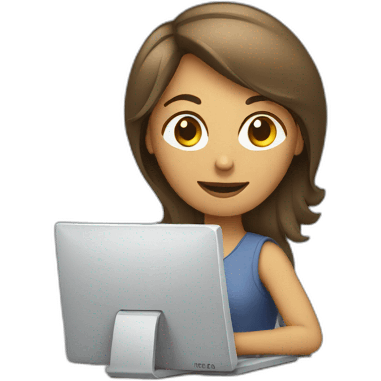 Women Working on a computer emoji