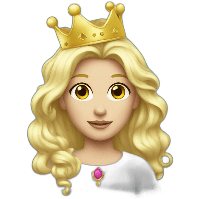 blond princess white with crown white iridescente hoodie emoji