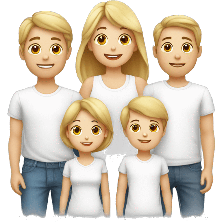 Familia hombre blanco mujer blanca bebé y 1 niños 4 miembros emoji