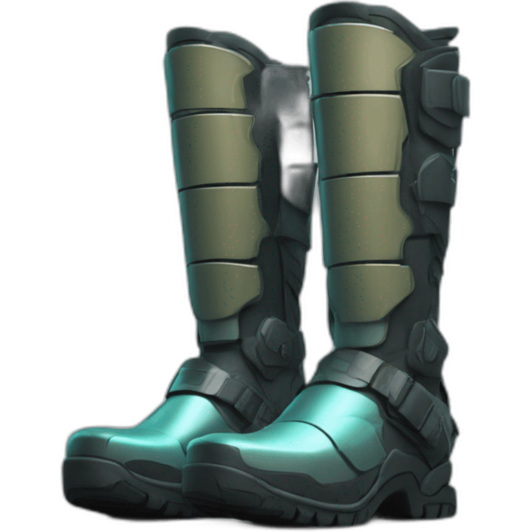 futuristic Autonomous Combat color crimsom armored boots emoji