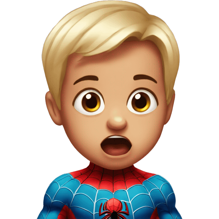 a spiderman baby looking shocked emoji