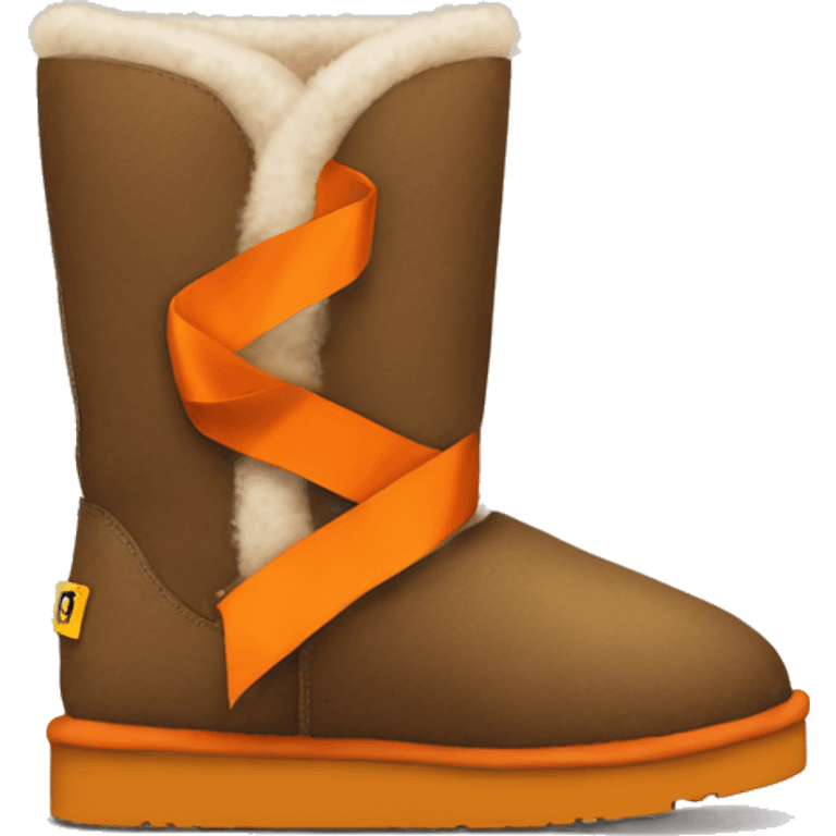 medium high uggs with orange ribbon emoji