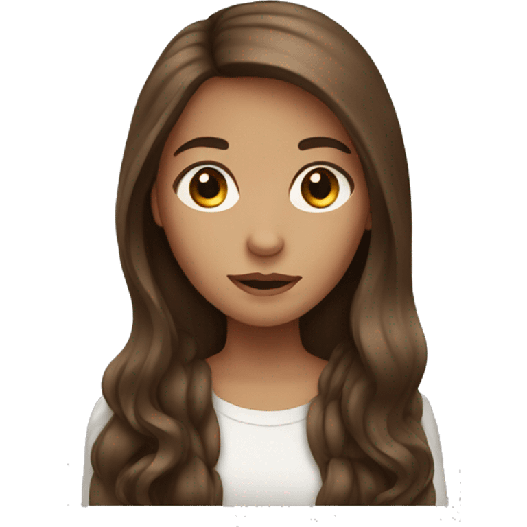 Girl with brown long hair emoji