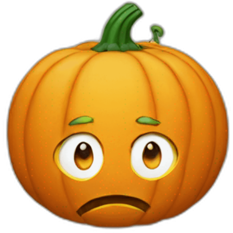 Pumpkin touching trumps head emoji