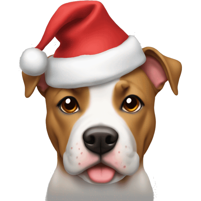 Male Amstaff With Christmas hat  emoji