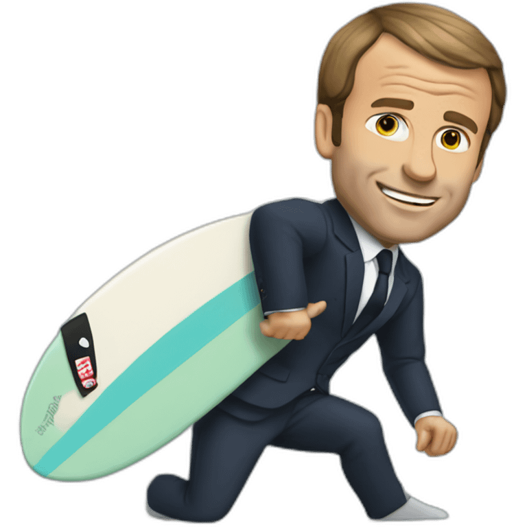 Macron qui fait du surf emoji