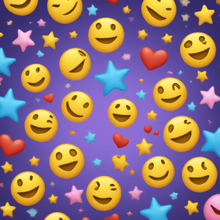 Smiley face with hearts and stars emoji