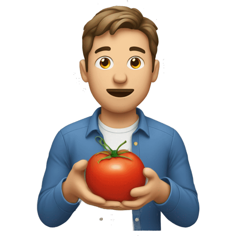 man eating tomato emoji