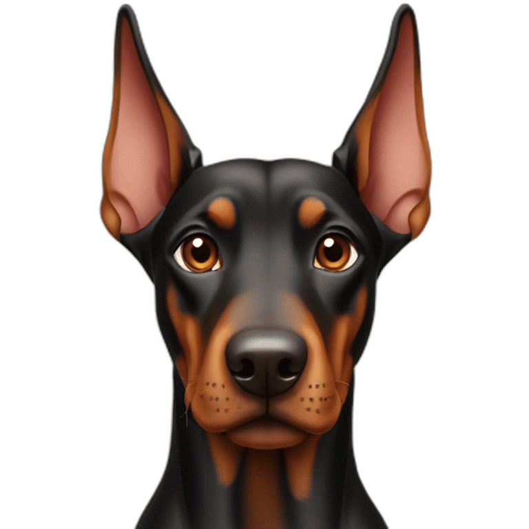 doberman pinscher with one bent ear emoji