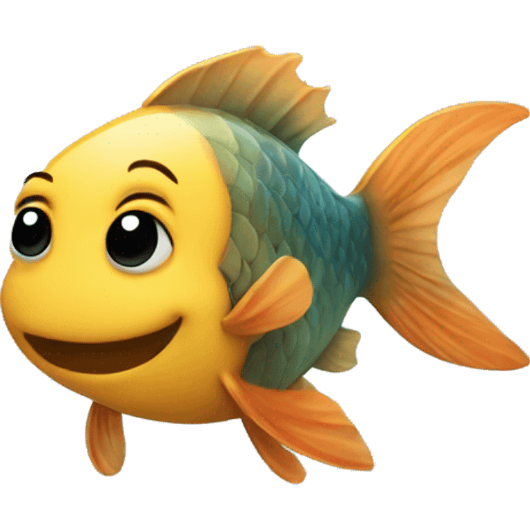 A fish doing a peace sign emoji