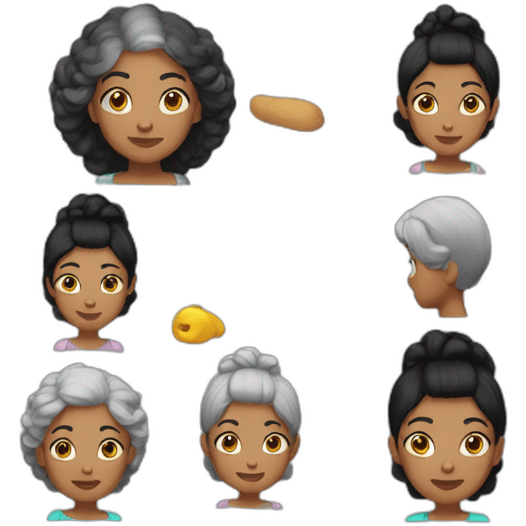 Grandma-Black hair emoji