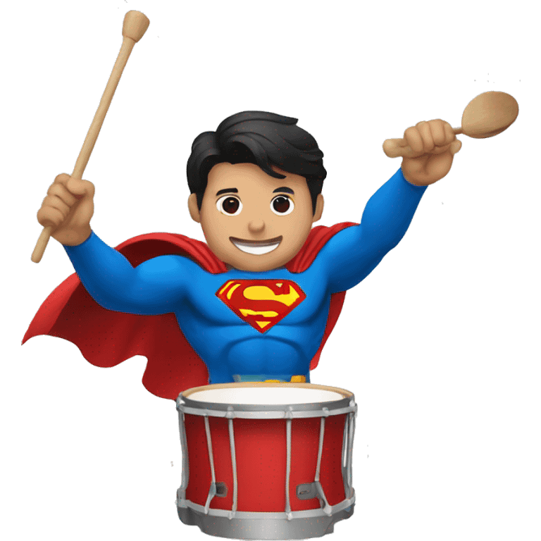 superman playing drum emoji