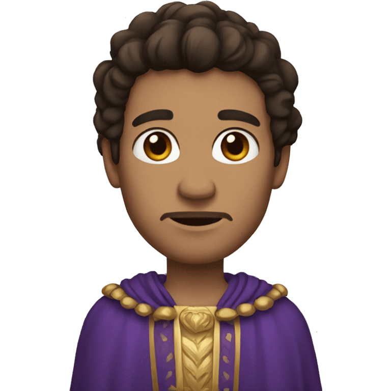 King with dark brown hair, brown eyes and fair skin emoji