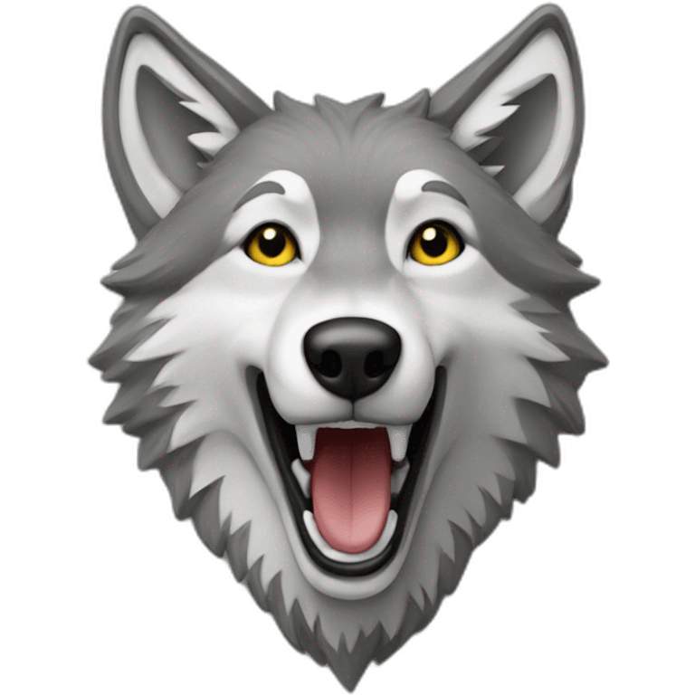 Loup sur mur emoji