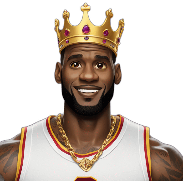 Lebron james wearing a crown emoji