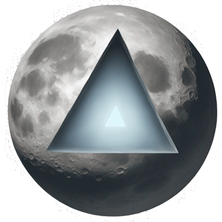 cresccent moon with hollow triangle inside it emoji