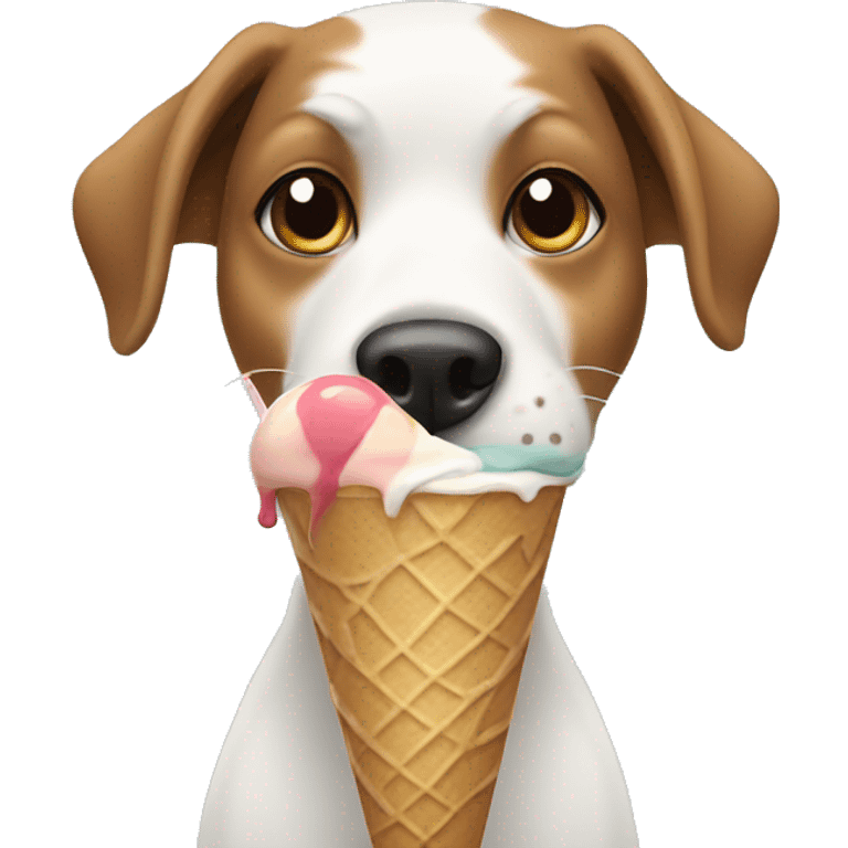 dog eating ice cream emoji