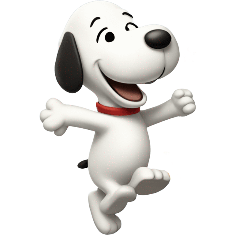 snoopy dancing with sunshine emoji