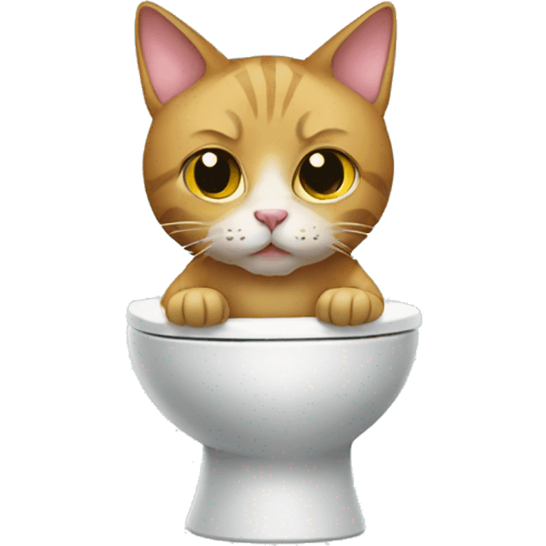 cat sitting on the toilet emoji