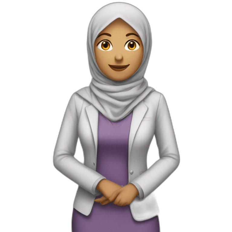 teacher wearing a hijab always busy with meeting emoji