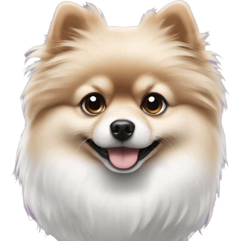 Black and white Pomeranian  emoji