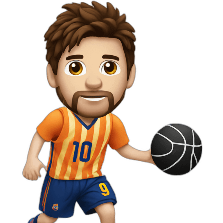 Lionel Messi playing basketball emoji