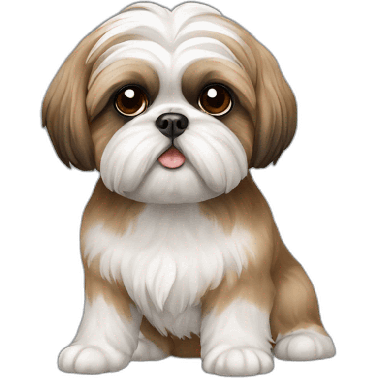 perro shih tzu; disfraz emoji