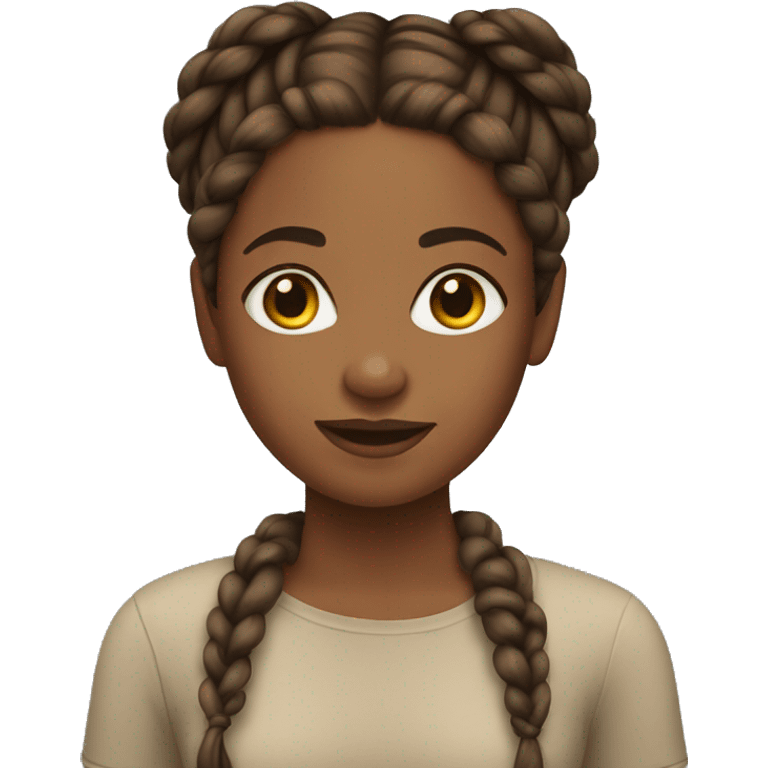 Brown girl, with braids  emoji