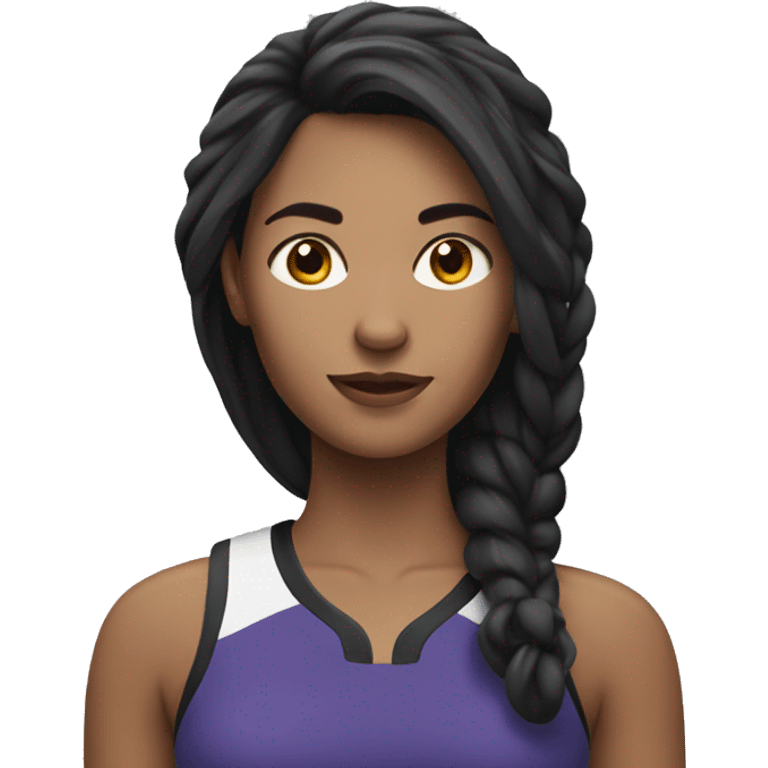 woman with dark long hair do sports  emoji