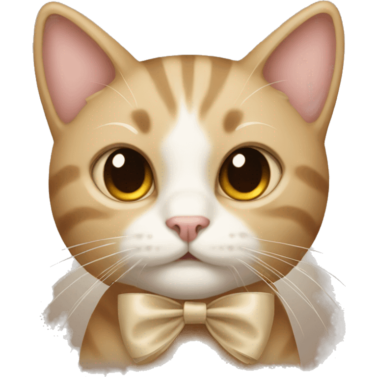  Cat with a beige bow  emoji