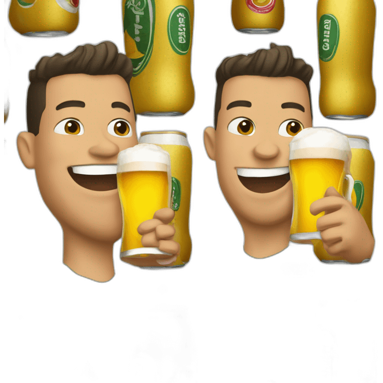 Ronaldo qui boit une bière  emoji