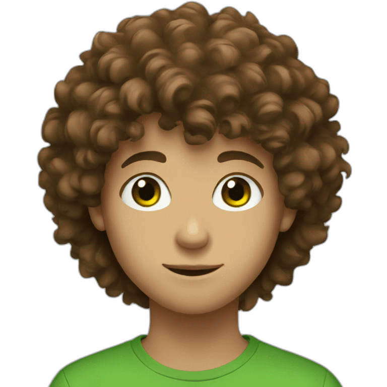 Teenage boy with green eyes and brown fluffy hair emoji