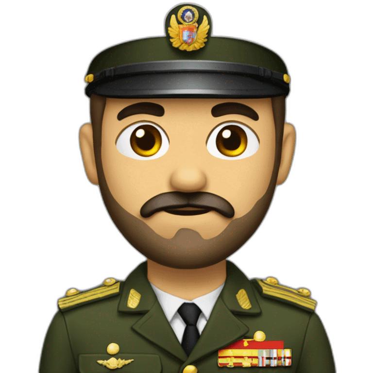 Militar español con barba y ojos castaños   emoji